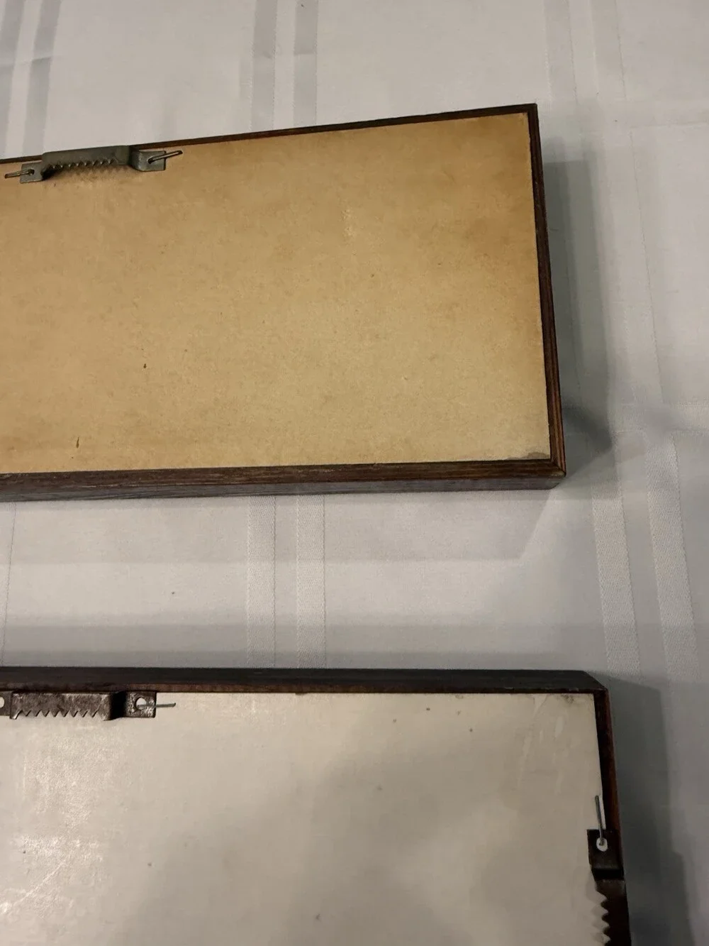 Vintage MCM Solid Wood Gallery Wall Mirrors Triple Set Tiered Molding 13x5x1 3/4